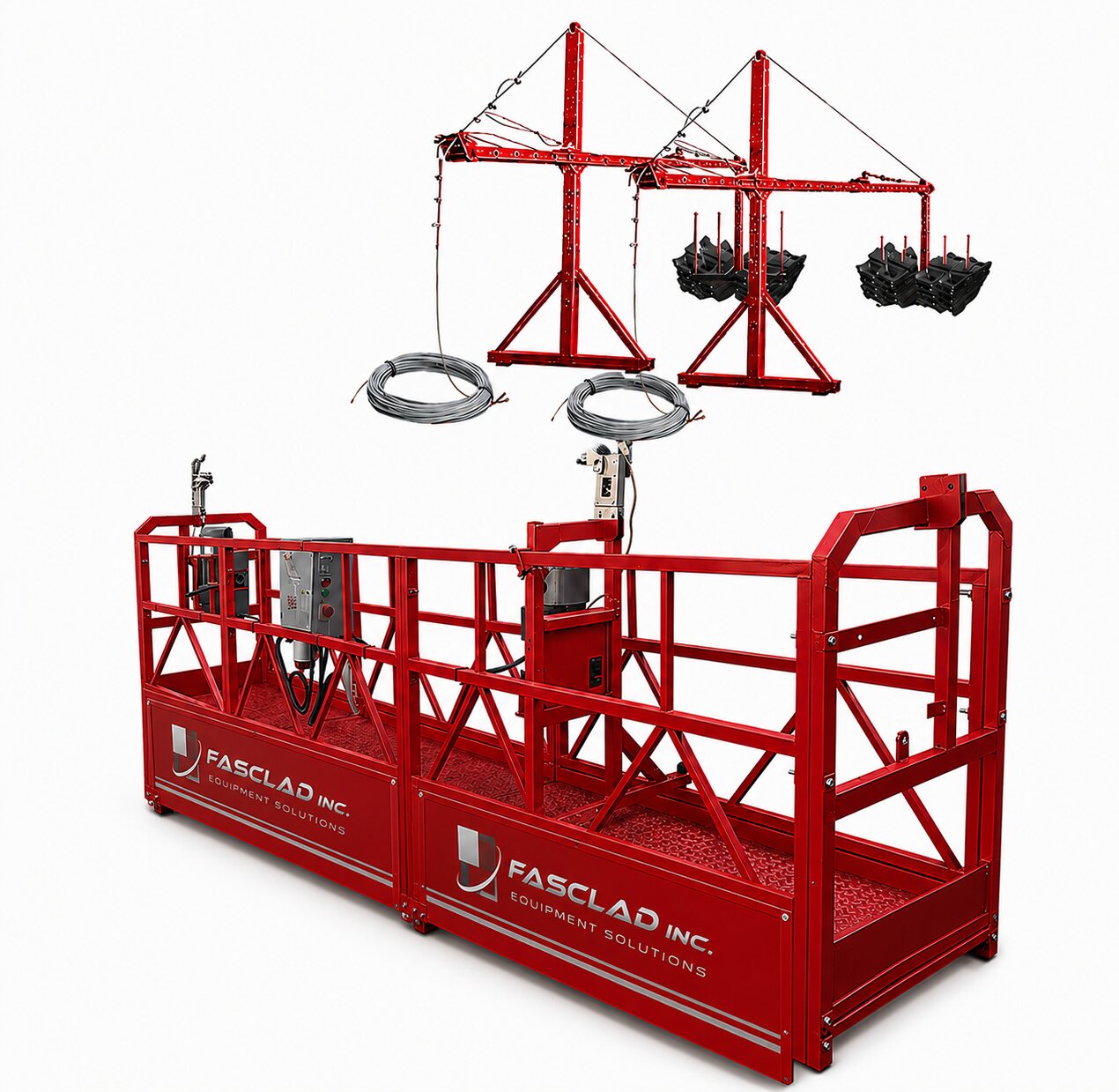 Fasclad glass-lifting equipment with working platform