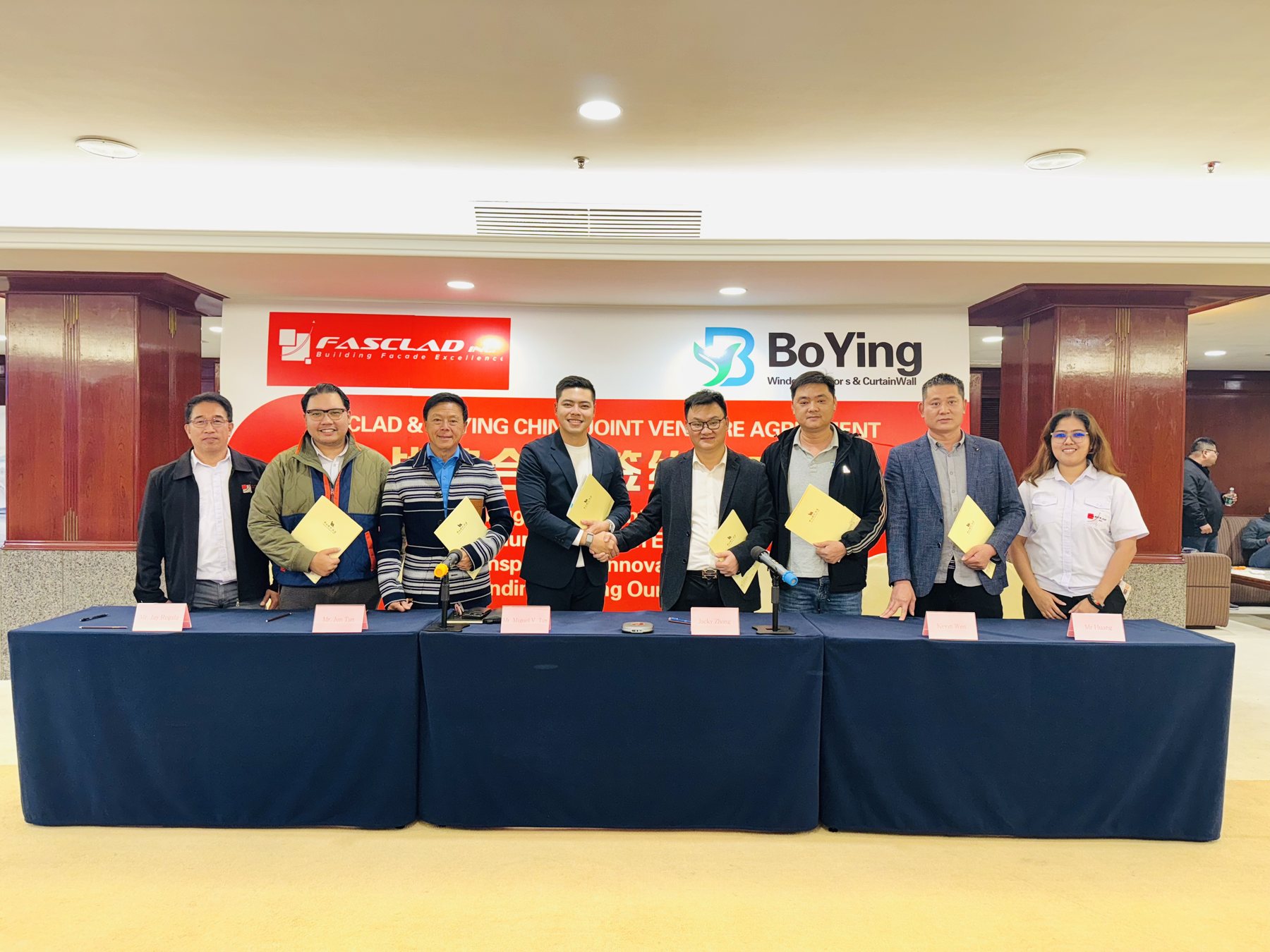 Fasclad and Bo Ying joint-venture signing ceremony