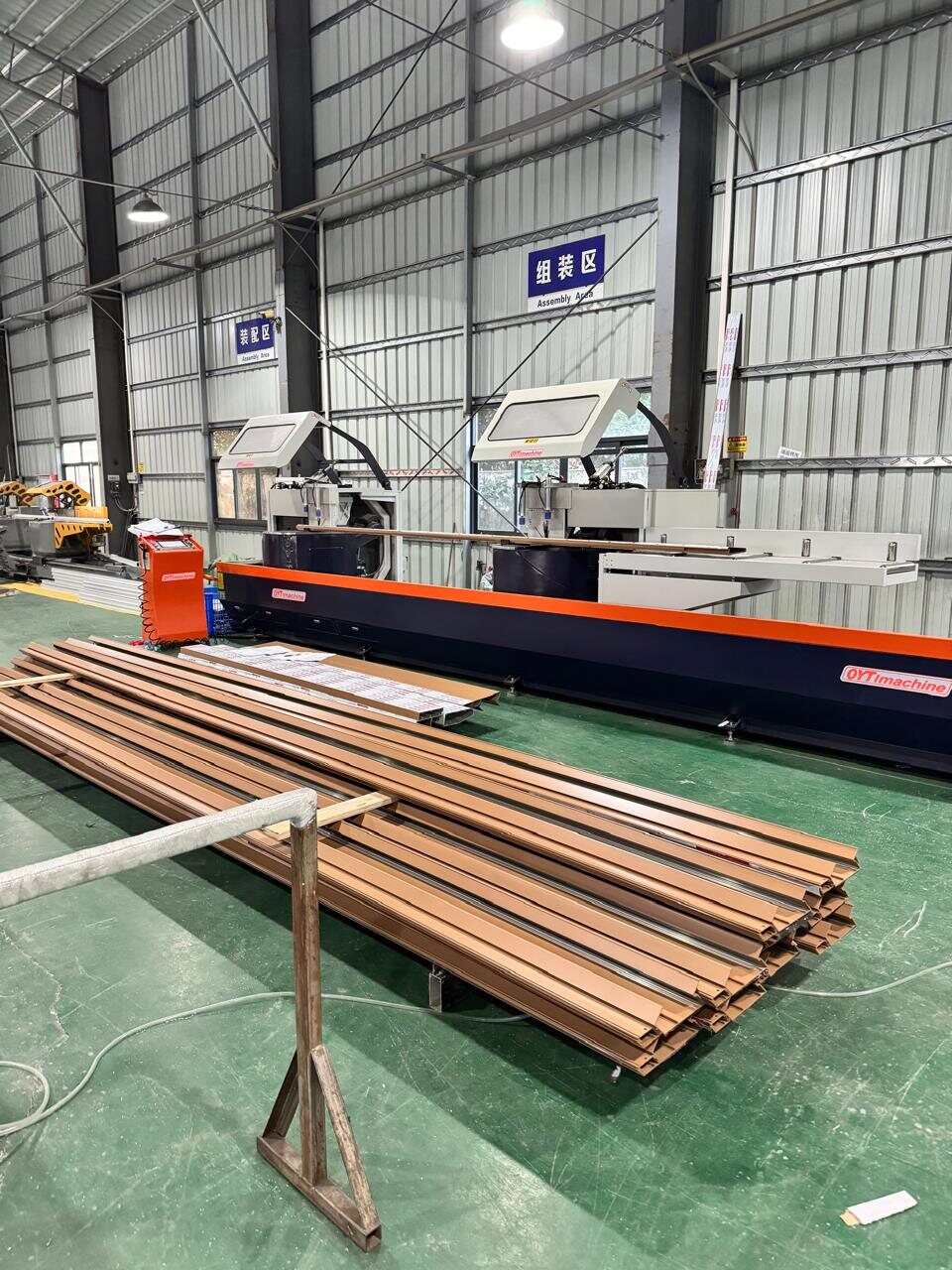 Aluminum extrusion racks at the China plant