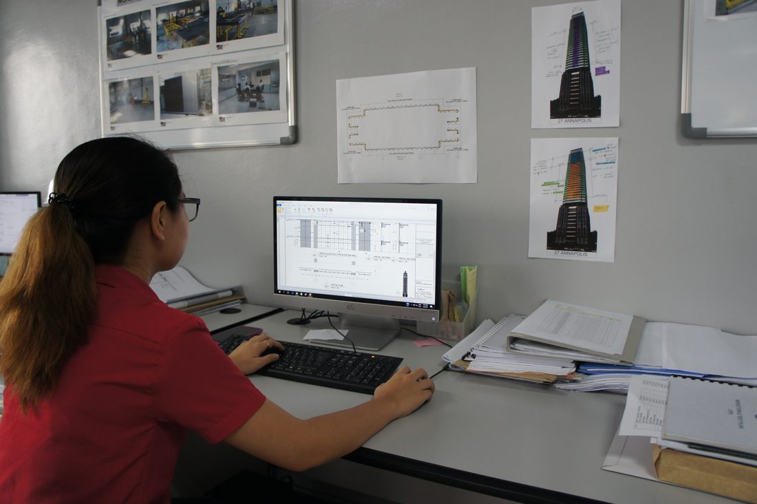 Fasclad design team at BIM workstations
